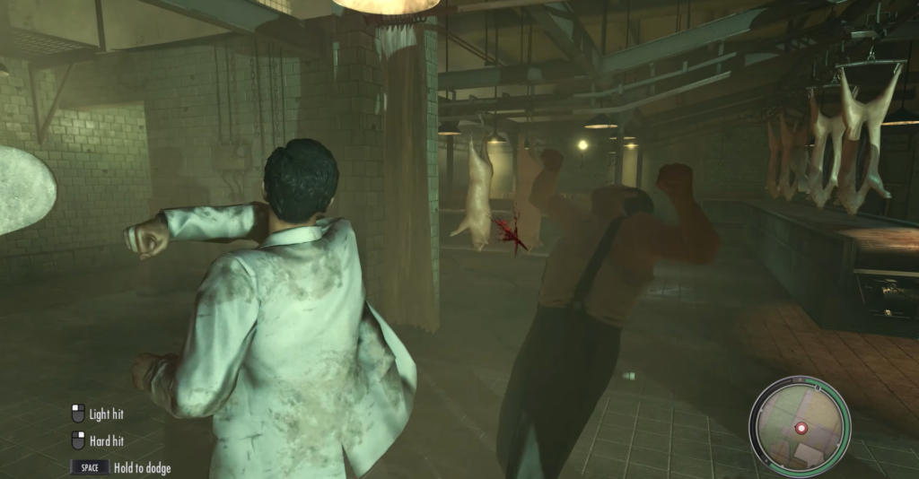 Вито Скалетта дерется в мясном цеху Mafia II