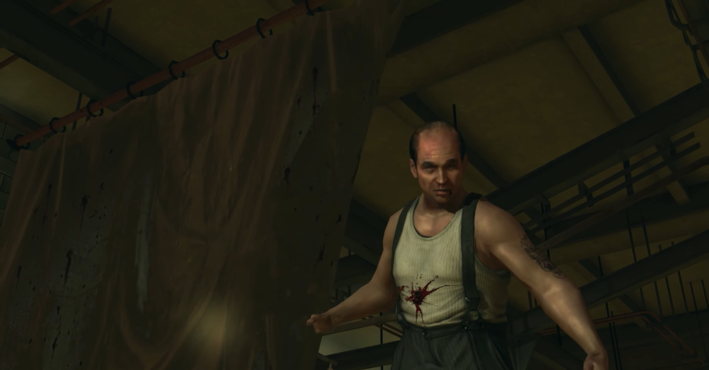 Тревор Филипс из GTA V стоит в ангаре