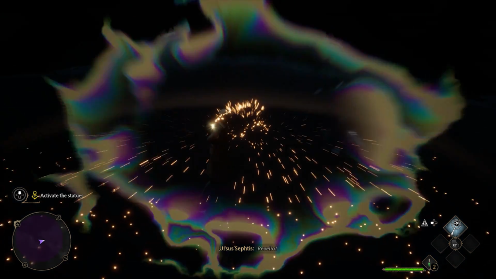 Магия Revelio раскрывает искры в Hogwarts Legacy