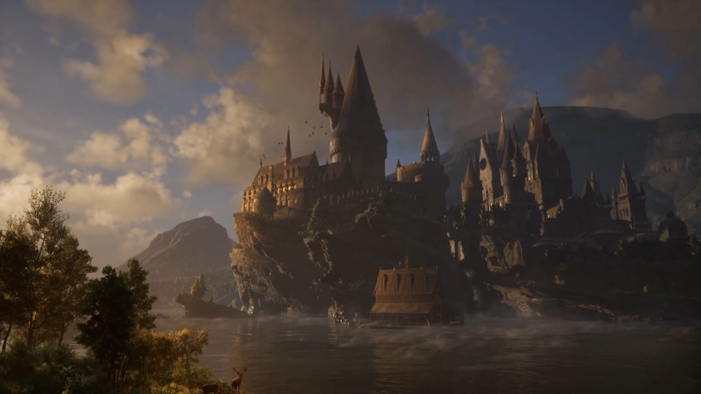 Замок Хогвартс на скале у озера, Гарри Поттер