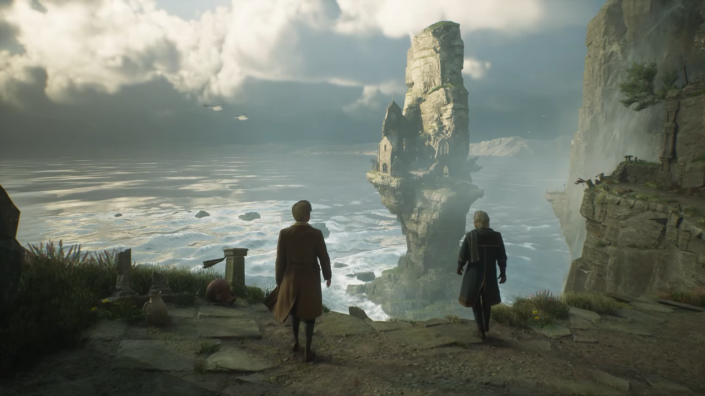 Женщина смотрит на красный символ в пещере