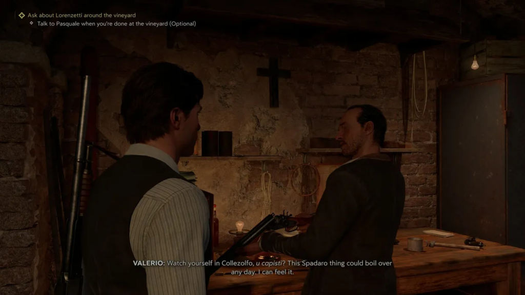 Эцио Аудиторе разговаривает с Валерио в мастерской Assassin’s Creed II