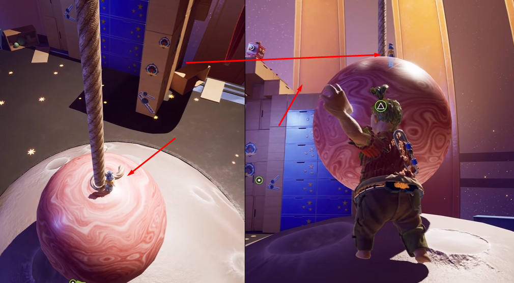 Мэй из It Takes Two толкает розовый шар в комнате