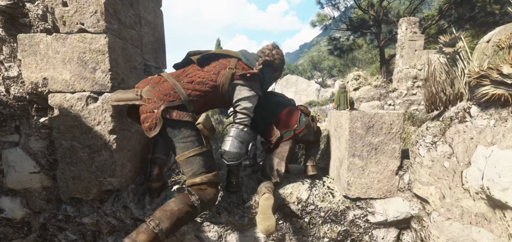 Амисия и Гуго крадутся среди каменных руин