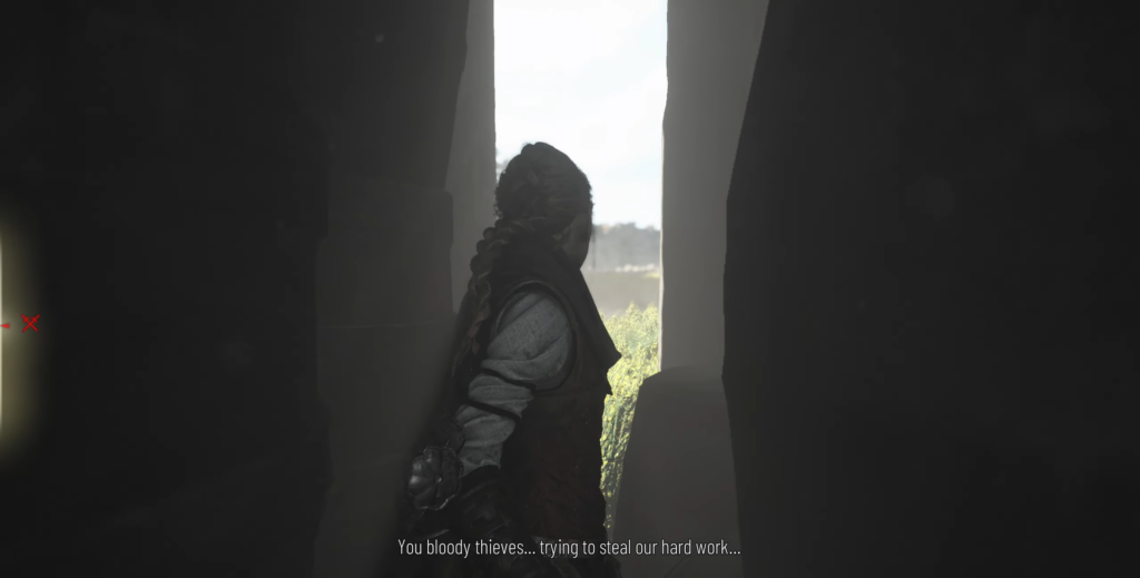 Амиция де Рун прячется между камнями, A Plague Tale