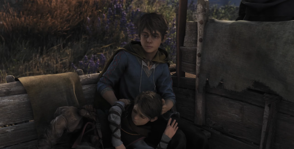 Амиция и Гуго де Рун в телеге