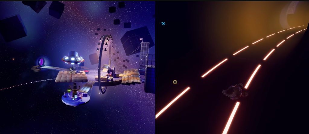 Космическая платформа с НЛО и кольцом в космосе