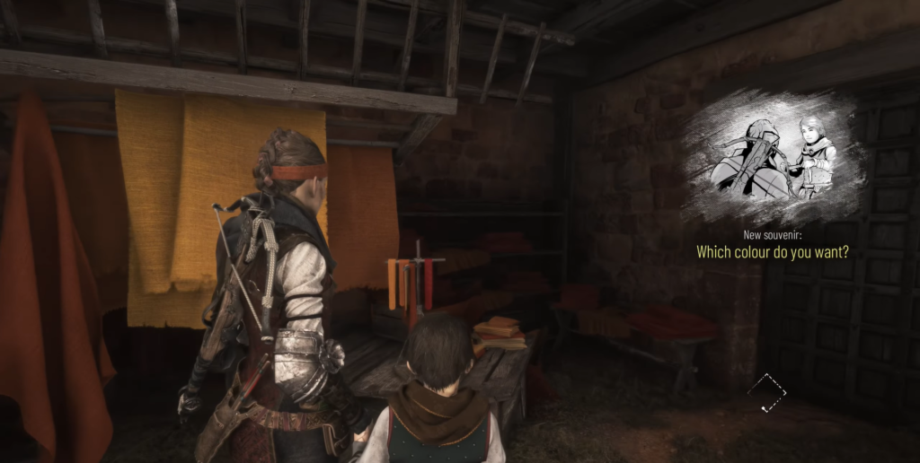 Амиция и Хьюго выбирают сувенир в мастерской A Plague Tale