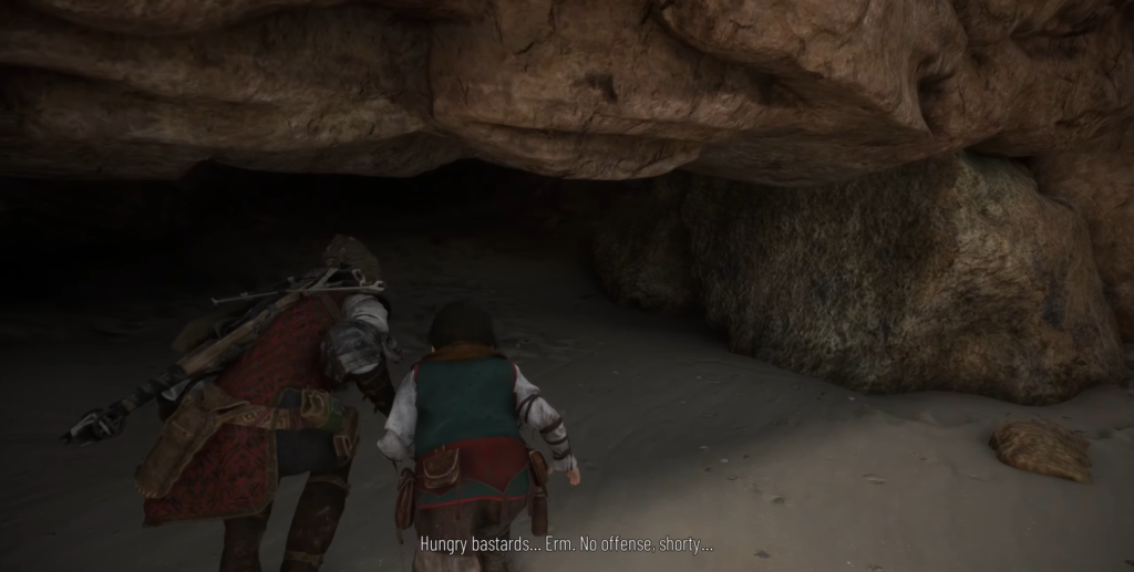 Амиция и Гуго крадутся в пещере A Plague Tale