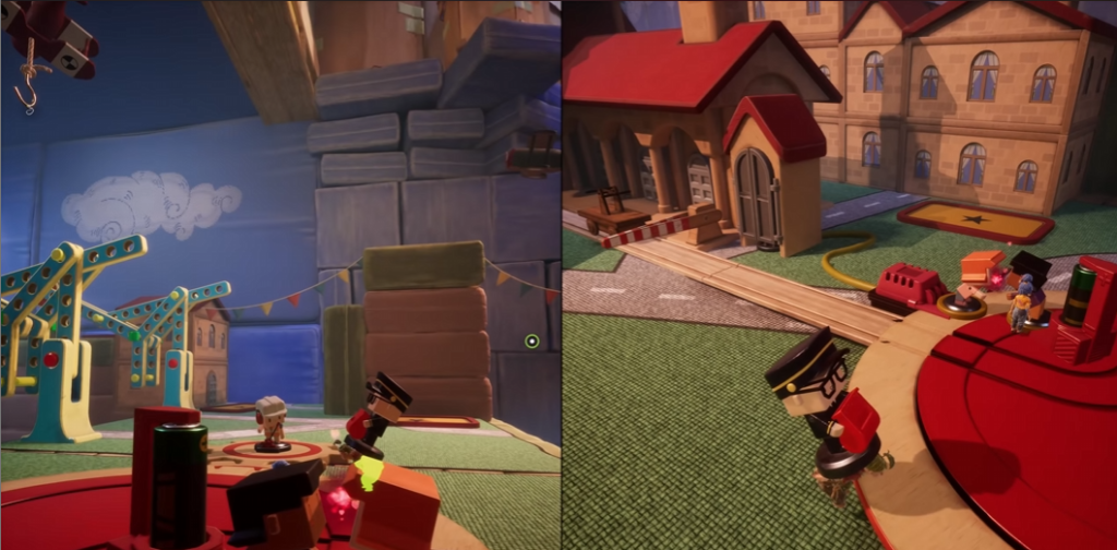 Игрушечные солдатики бегут по ковру в комнате