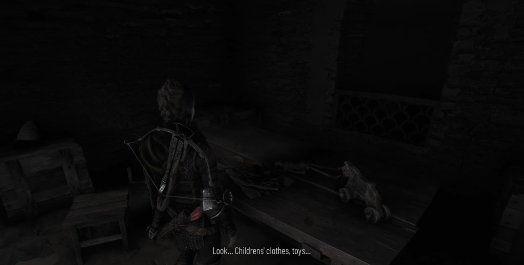 Амиция из A Plague Tale осматривает стол в комнате