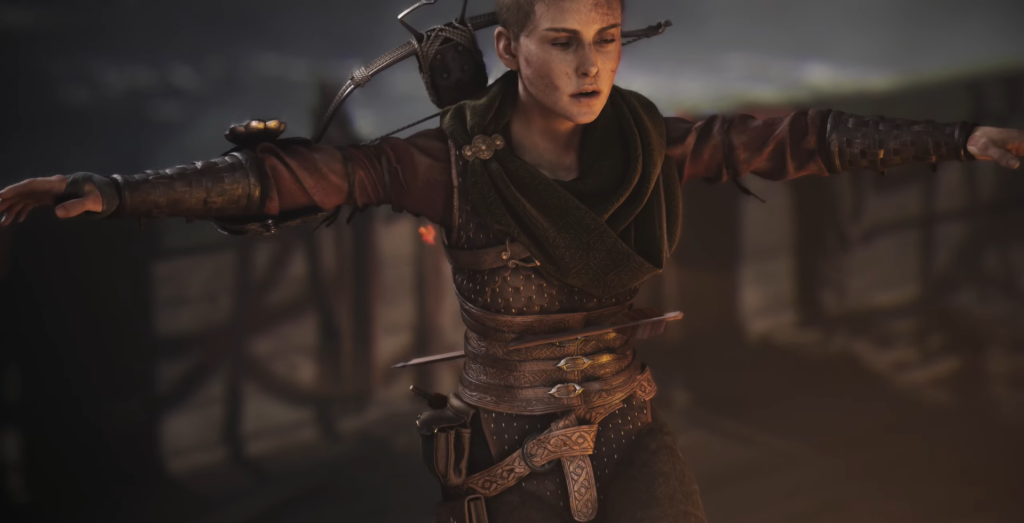 Амиция де Рун из A Plague Tale балансирует на стене